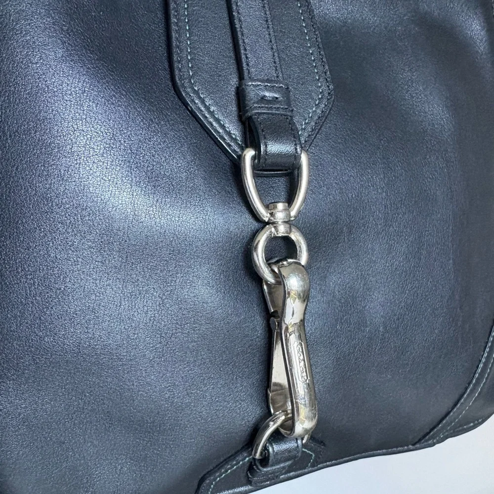 Coach Black Leather Hobo with Silver Hardware - Picture 5 of 5